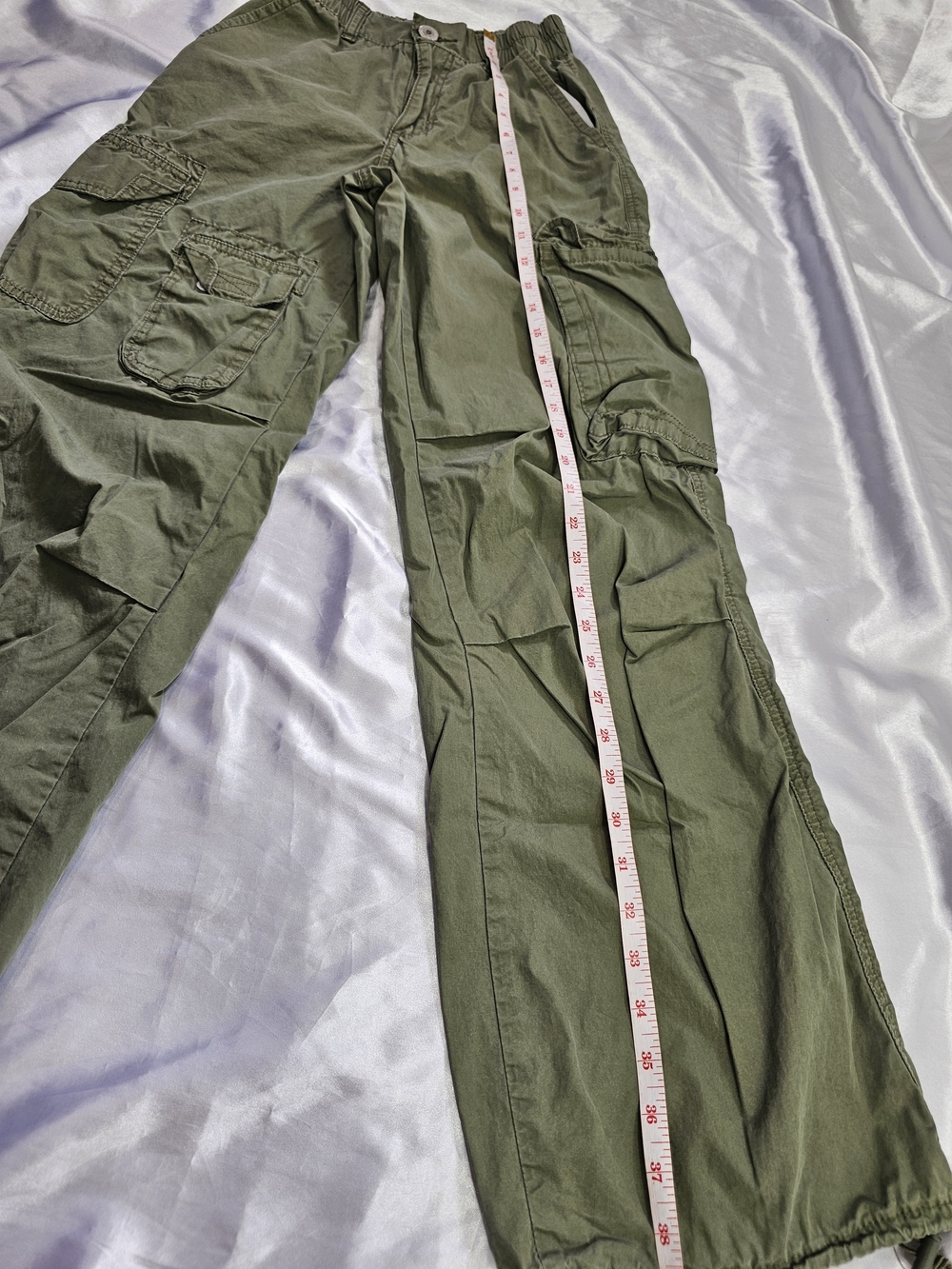 Y2K Olive Cargo Utility Pants - Picture 4 of 8